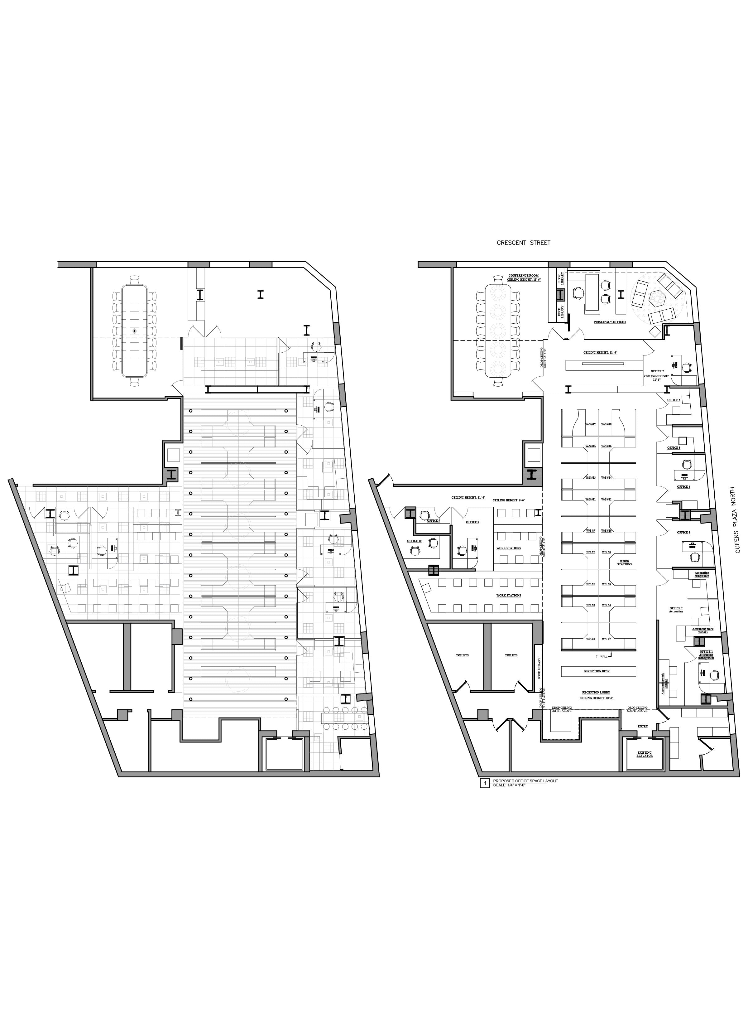 Floor Plan Design - Office Test Fit -As Built Drawings_Lawyers Office Queens, NY