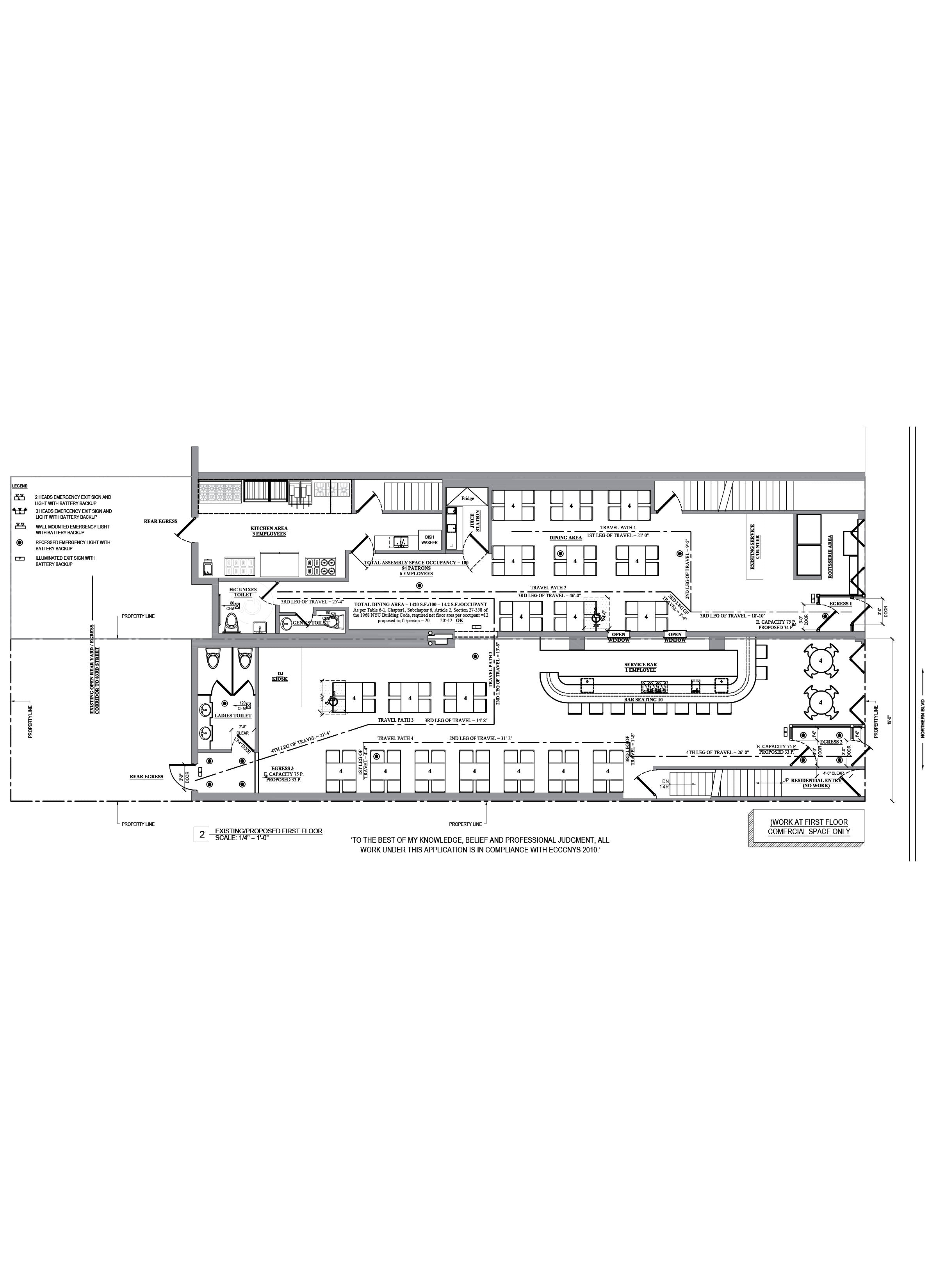 Floor plan design - AutoCAD drafting_Restaurant_La pollera colorada_Queens, NY
