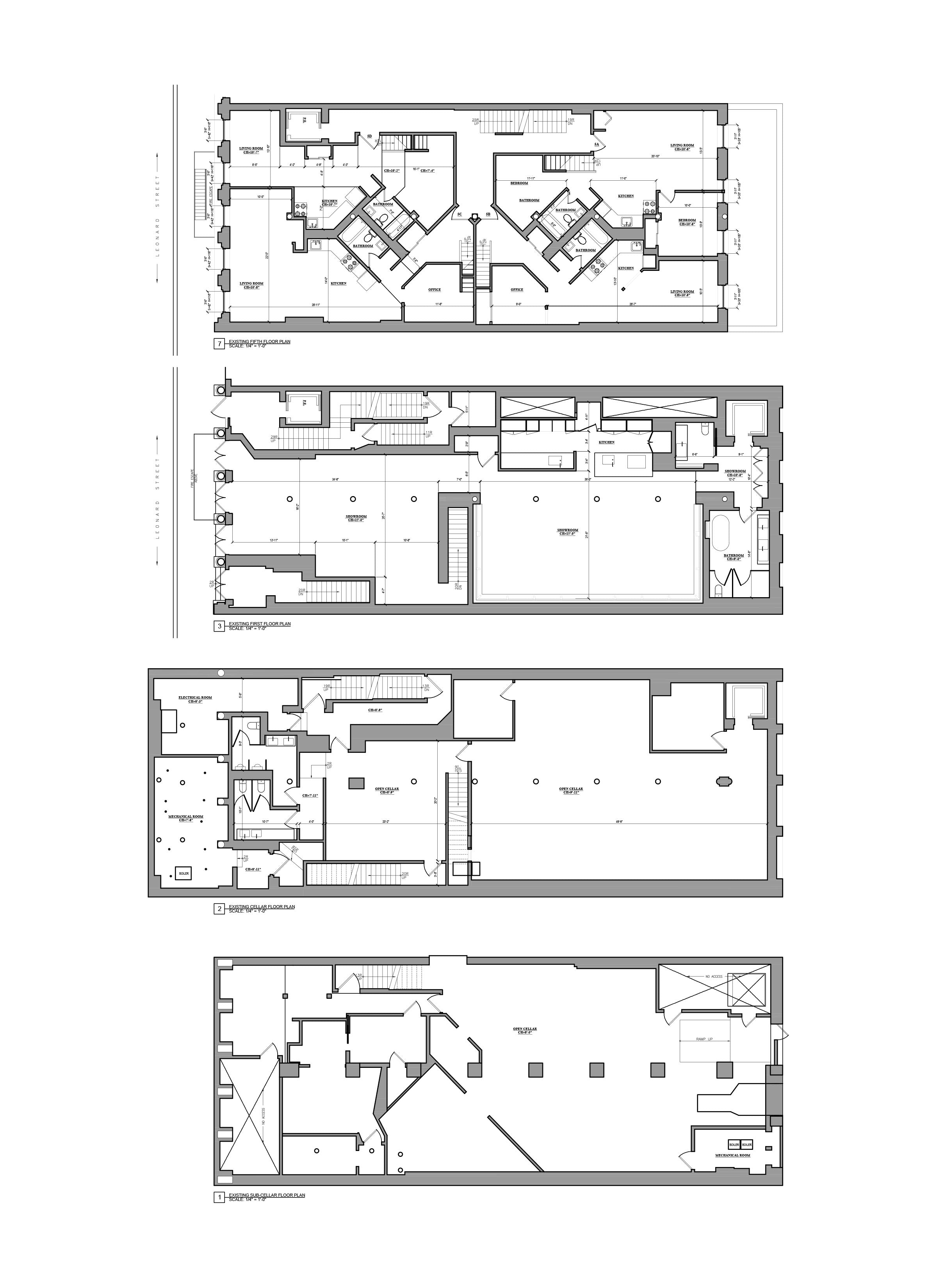 As Built Drawing - AutoCAD drafting_Mix-use building, NYC