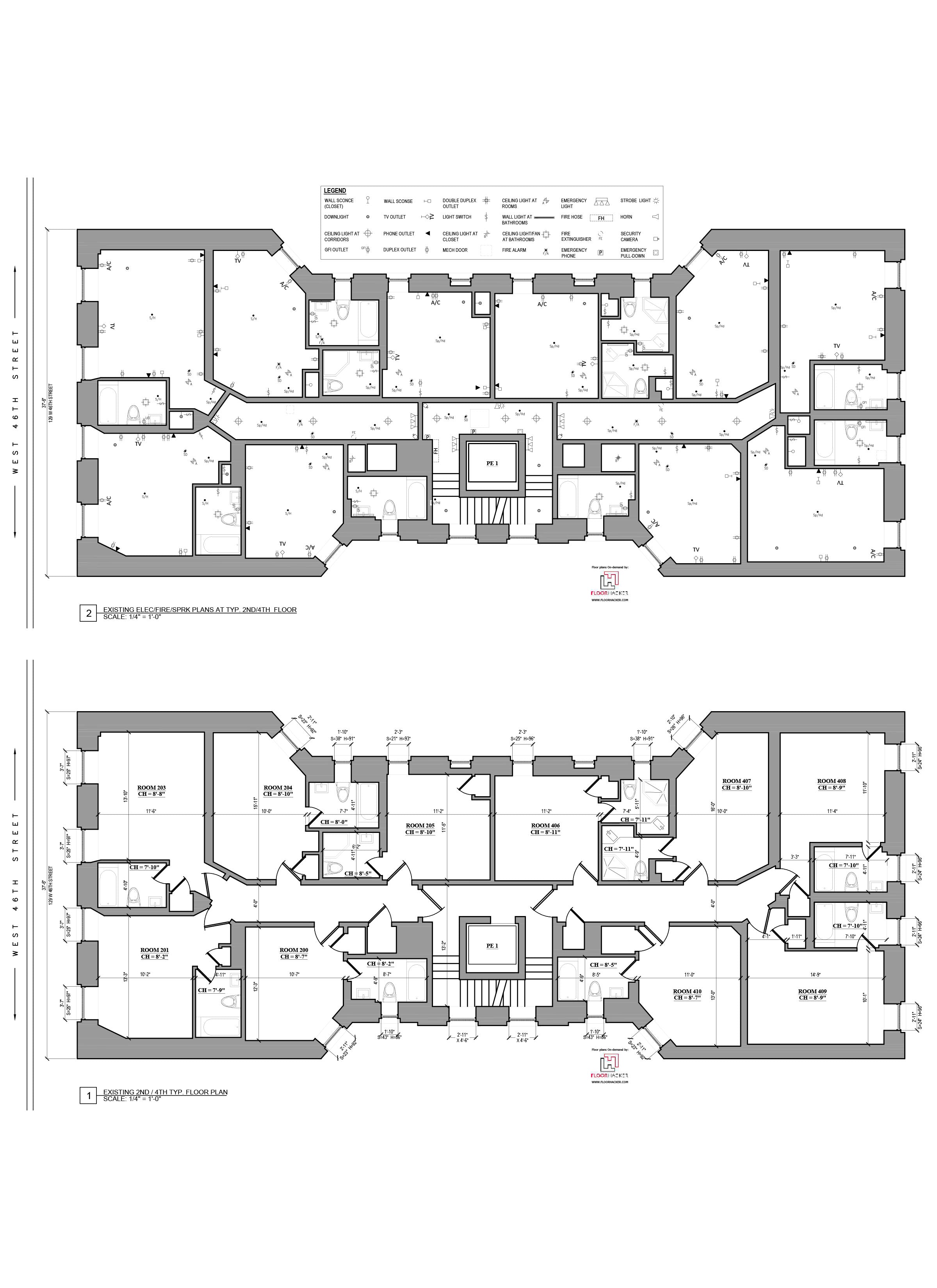 As Built Drawing - Building Survey_Hotel Floor Plan_ NYC