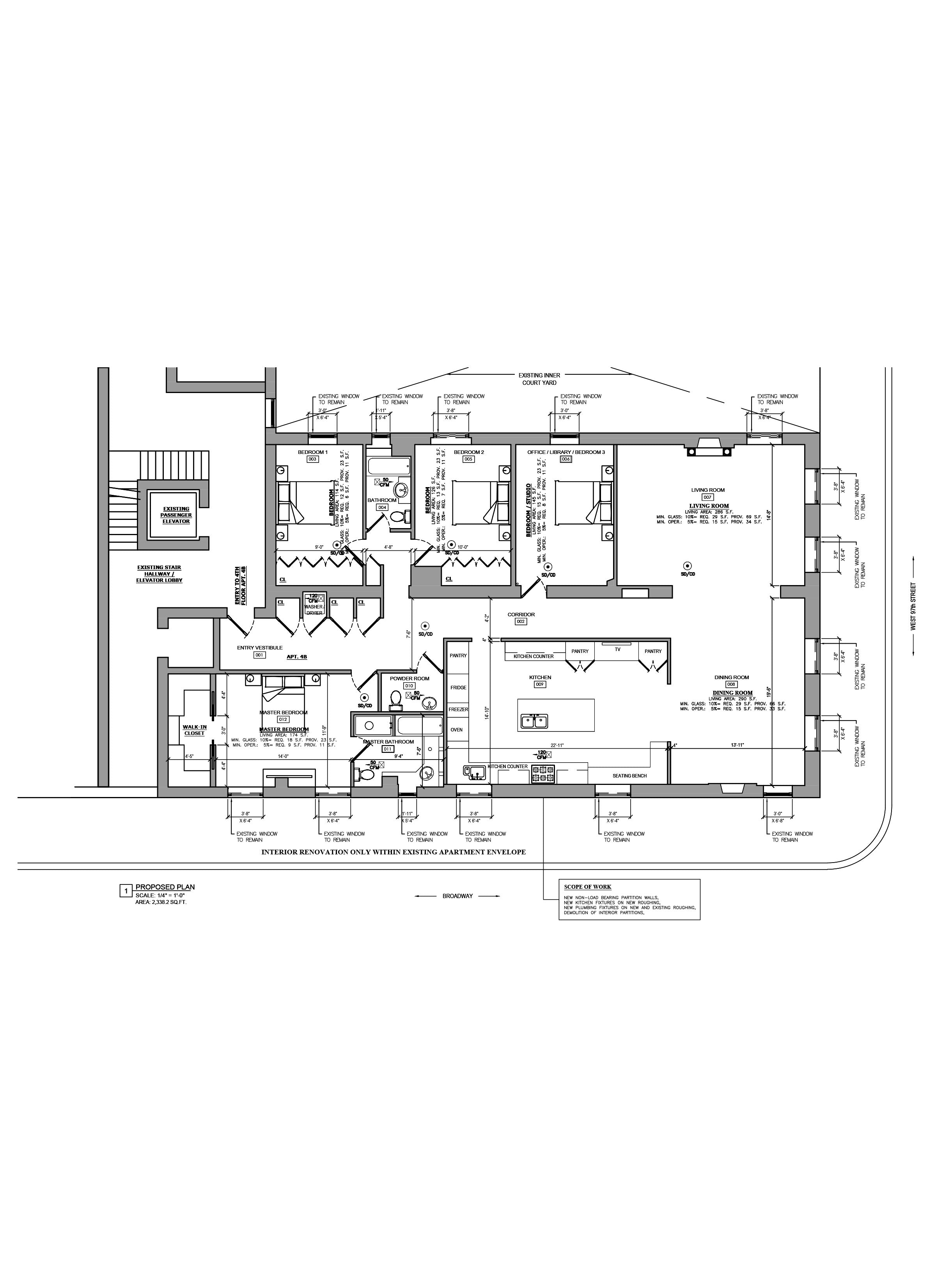 Floor plan design - As Built Drawings - AutoCAD drafting_Condominium Apartment_NYC