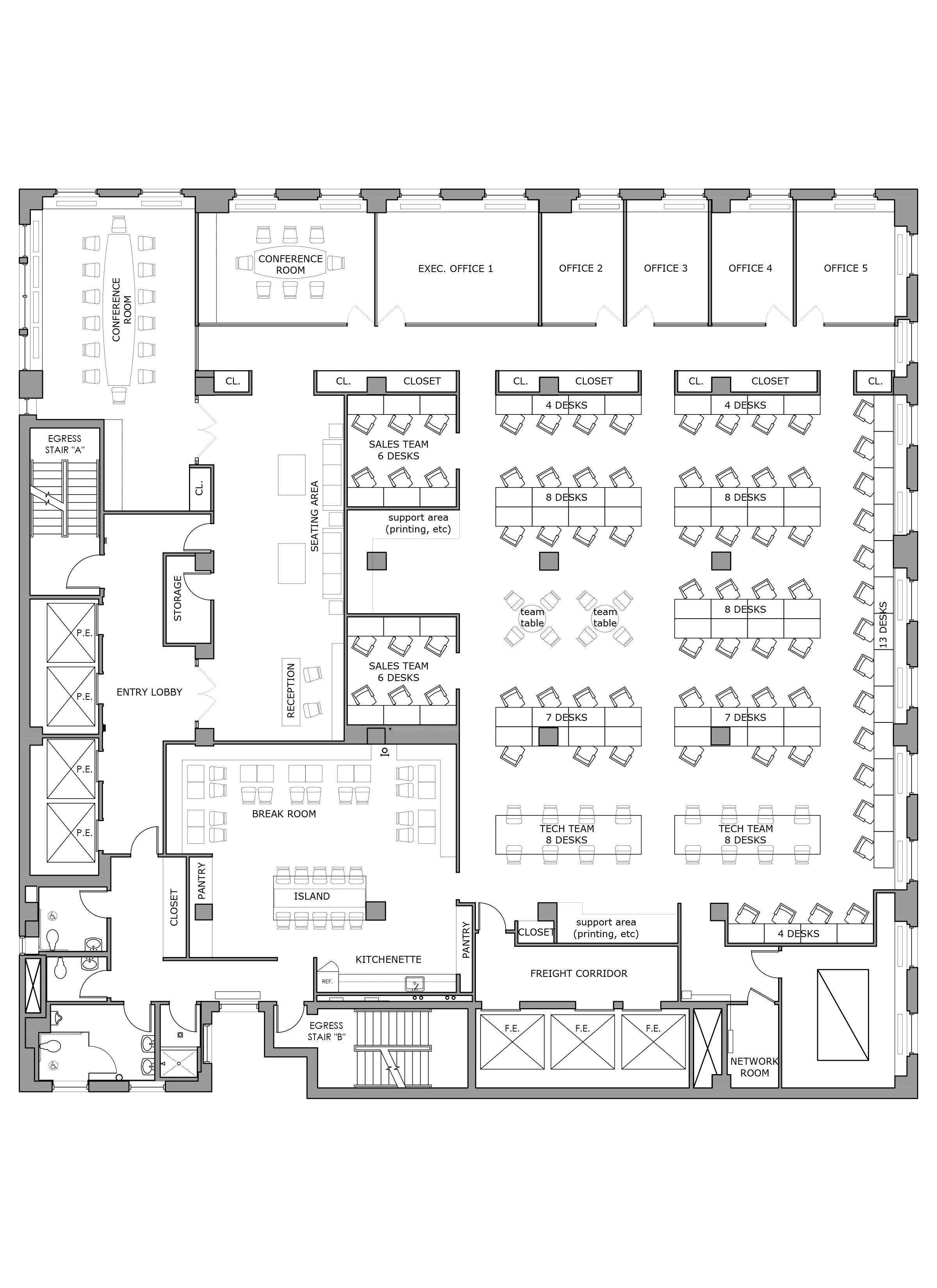 Floor plan design - Office test fit_NYC
