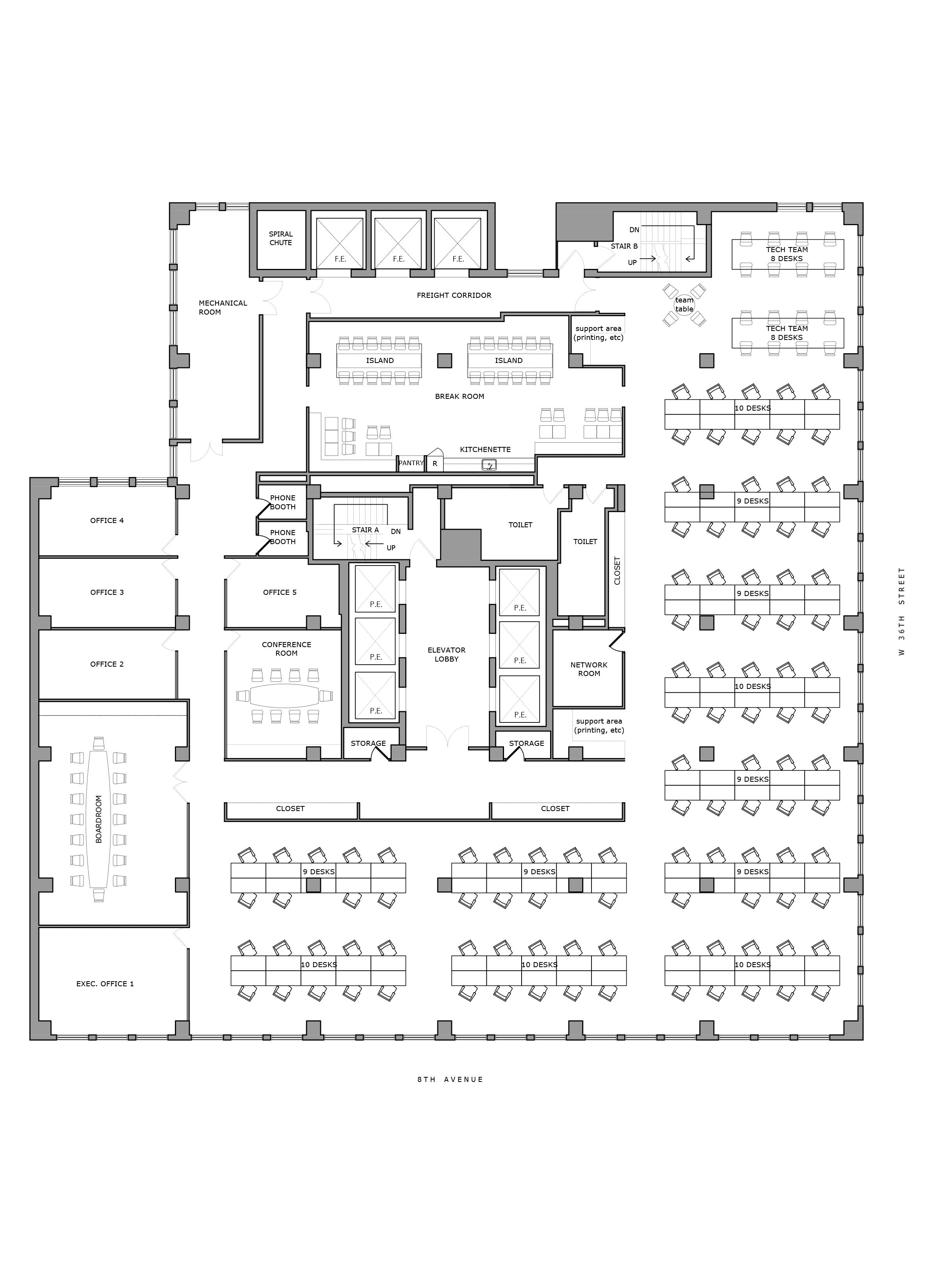 Floor plan design-Office test fit_NYC