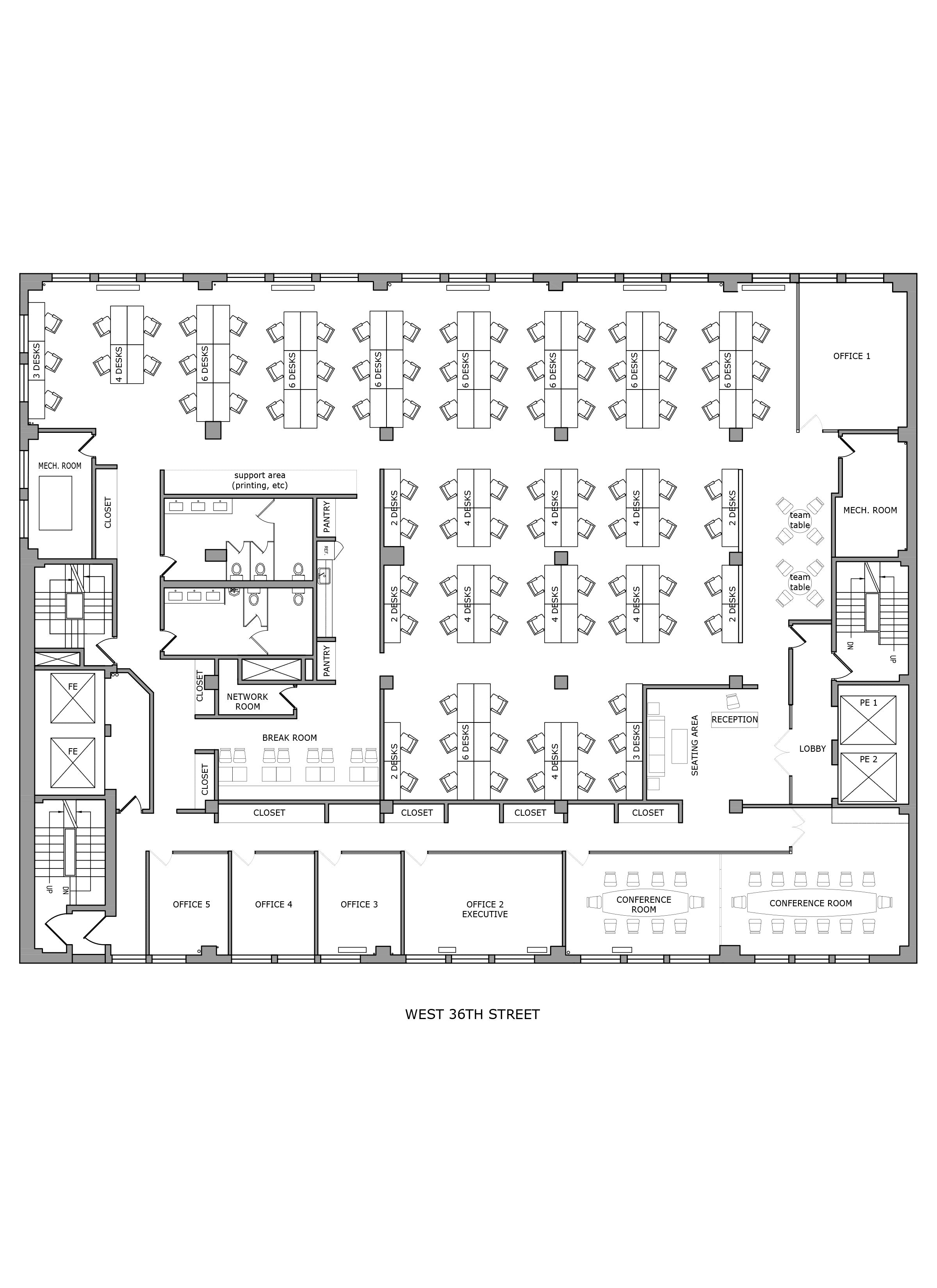 Floor plan design-Office test fit_NYC