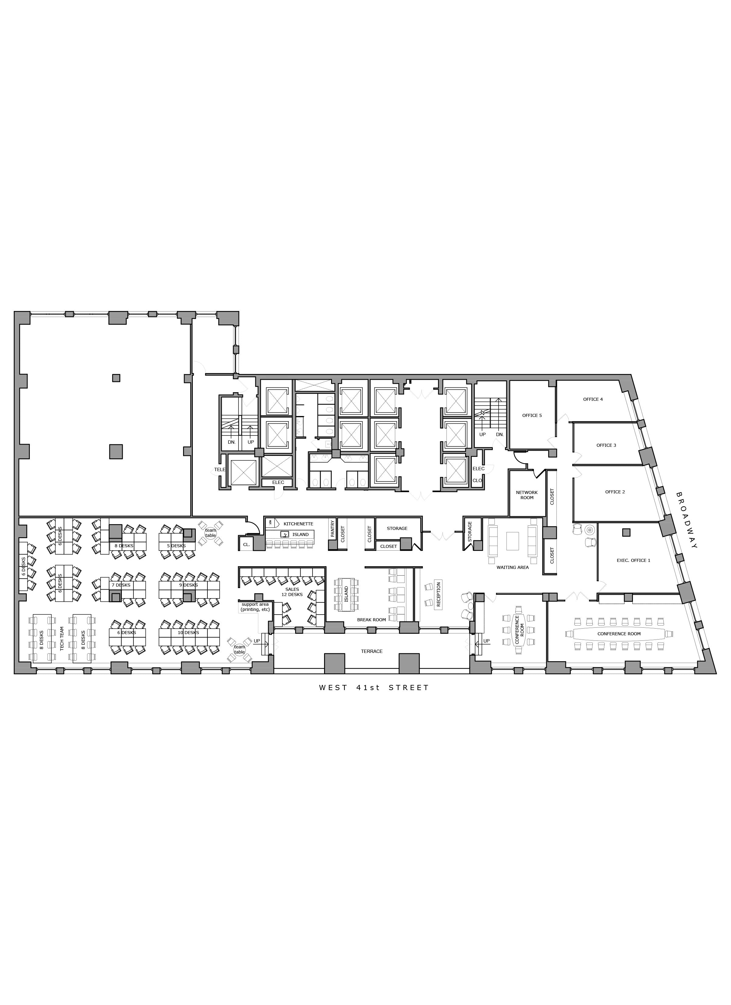 Floor plan design-Office test fit_NYC