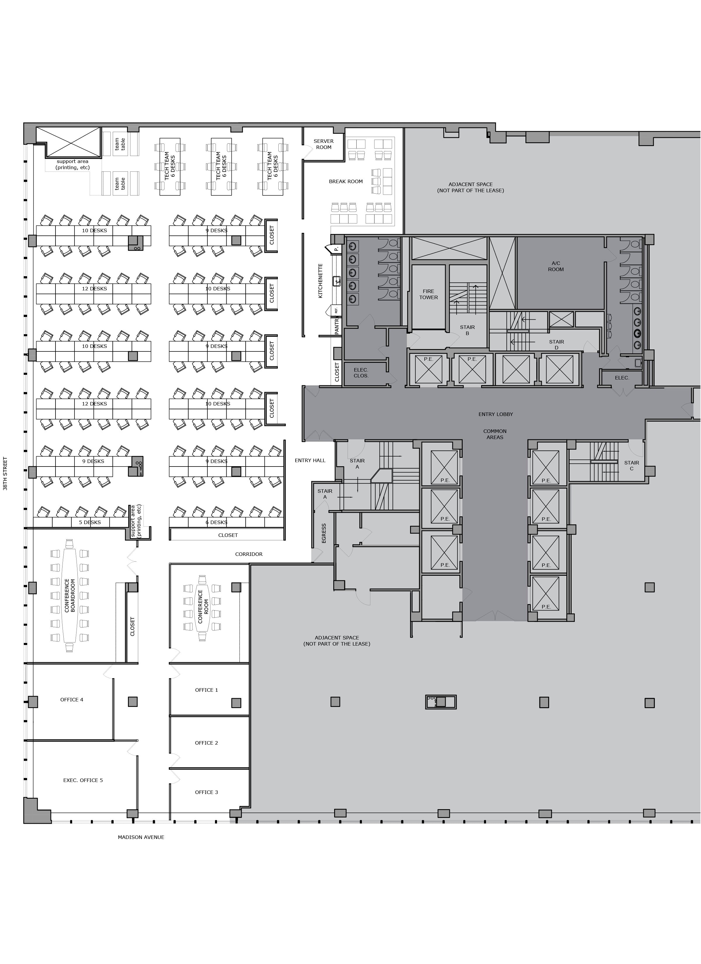 Floor plan design - Office test fit_NYC