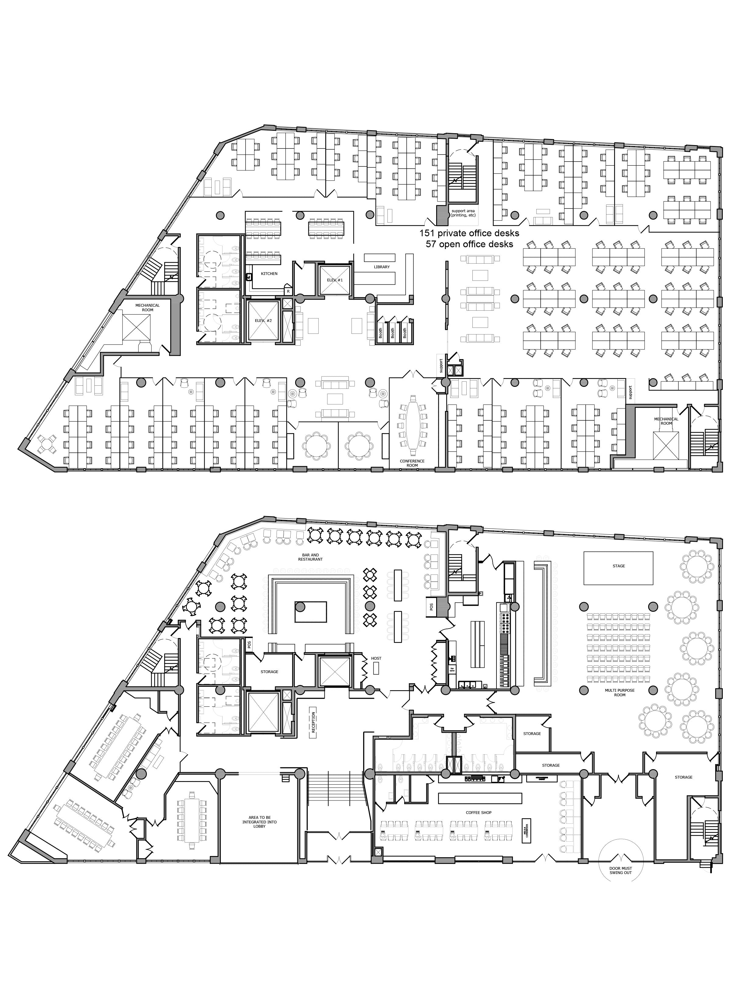 Floor Plan Design - Office test fit_Commercial Building Floor Plan _Brooklyn