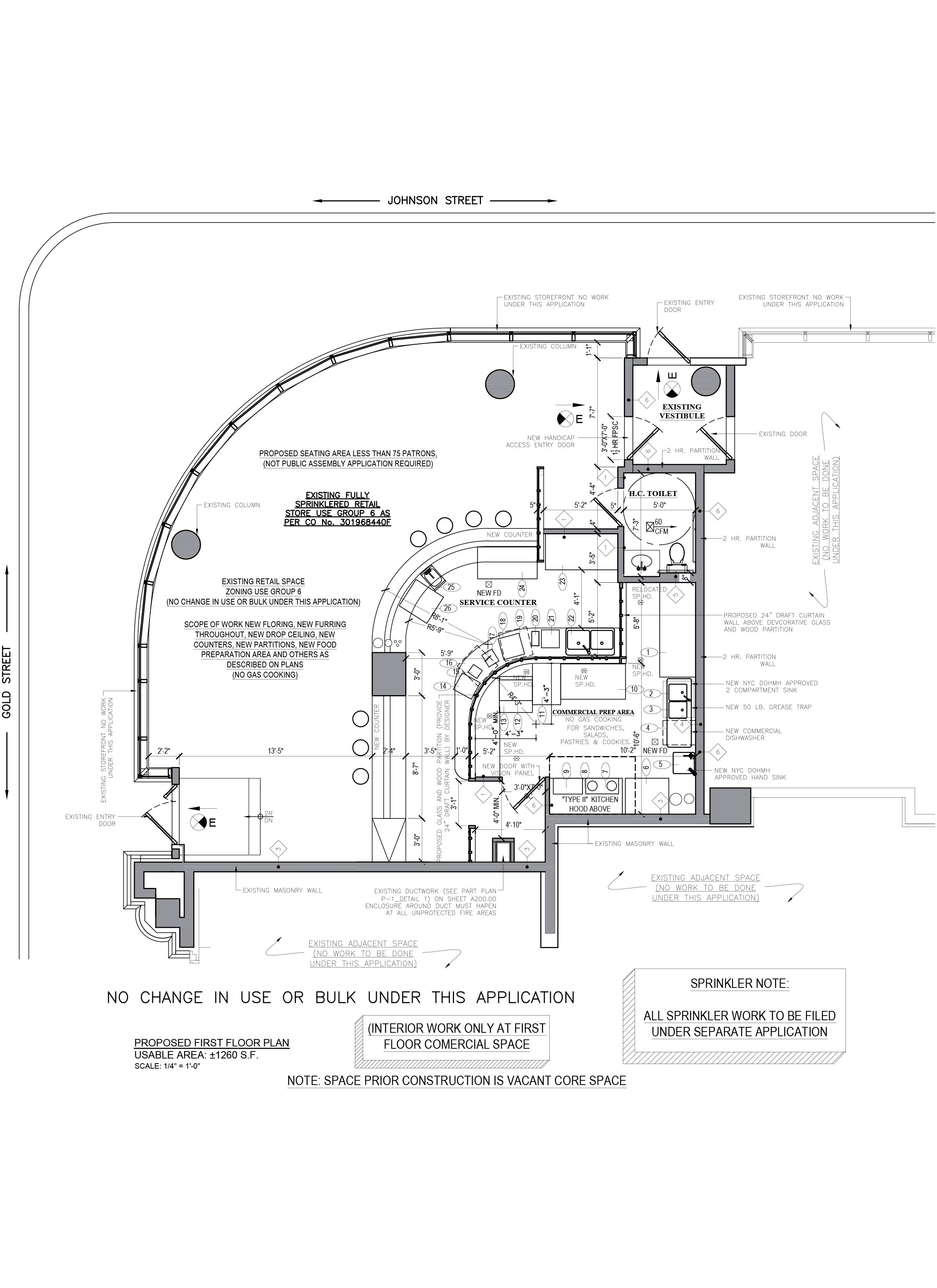 Floor plan design - AutoCAD drafting_Coffee Shop_Brooklyn, NY
