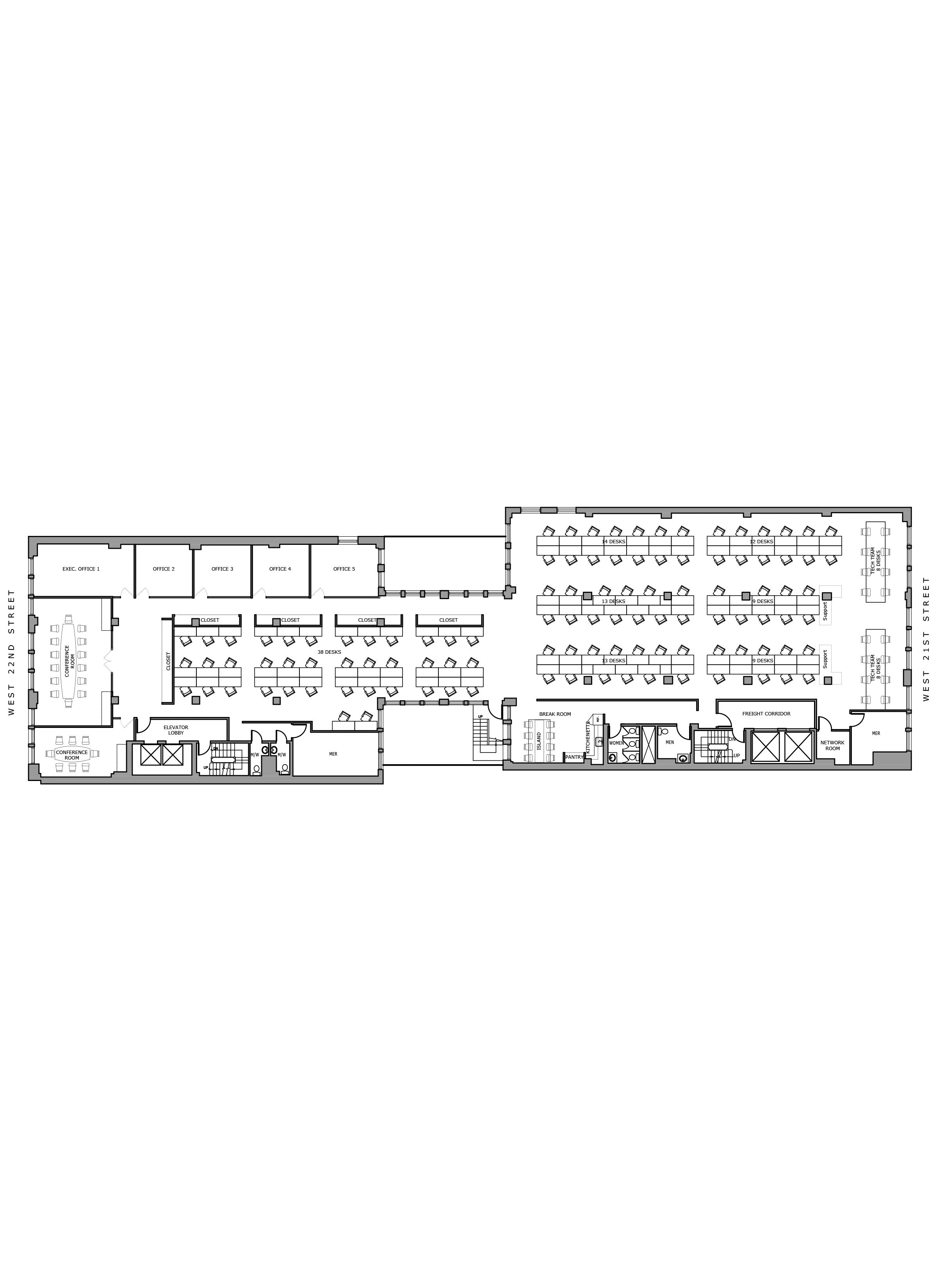 Floor plan design-Office test fit_NYC